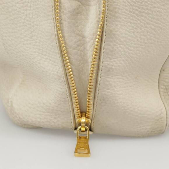 PRADA Tote Bag Leather White Gold - Picture 9 of 13